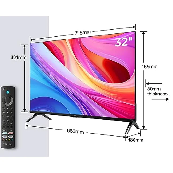 TCL 32SF540 - 32 Zoll FHD Smart Fernseher - HDR & HLG-Dolby Audio-DTS Virtual X /DTS-HD-Metall Randlos-Dual-Band Wifi 5-mit Fire OS 7 System - Schwarz – Bild 2