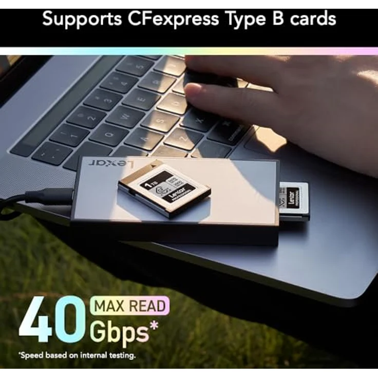 Lexar PRO Workflow SD Dual-Slot Reader, Speicherkartenlesegerät mit USB 3.2, bis zu 312 MB/s, Aluminiumoberfläche – Bild 2