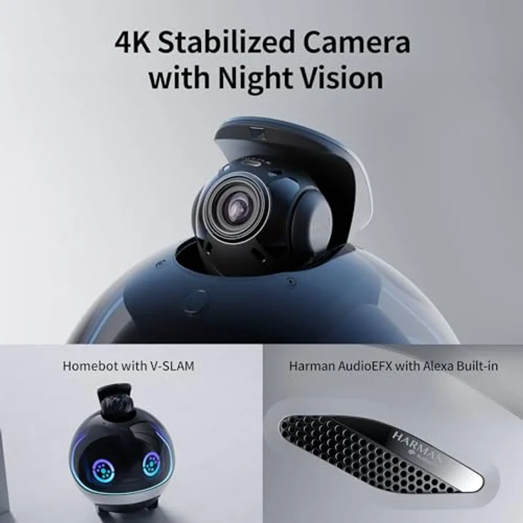 Enabot EBO X,Intelligenter Fahrbare Roboter für die Heimüberwachung mit Kartierung und Navigation,Stabilisierte 4K Überwachungskamera mit Nachtsicht,Premium-Lautsprecher mit Alexa-Integration – Bild 2