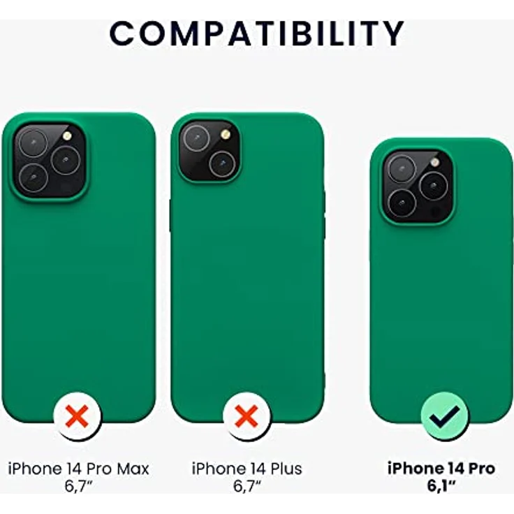 kwmobile Handyhülle für iPhone 14 Pro, Silikon Fall in Smaragdgrün, stoßfest mit Anti-Rutsch und kabellosem Laden – Bild 2