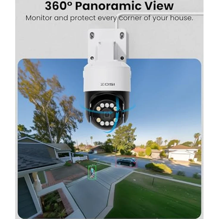 ZOSI 4K Überwachungskamera Set Aussen, 8MP PoE IP Kamera mit 8CH 2TB HDD NVR, 355°/140° Schwenkbar, KI Personen-/Fahrzeugerkennung, Auto-Tracking – Bild 5
