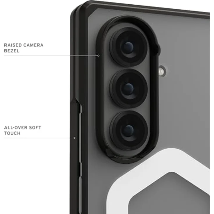 URBAN ARMOR GEAR Mouve Case für Samsung Galaxy Z Fold 7, Sturzfestes Cover mit Wireless Charging Kompatibilität, transparent schwarz (Ice) – Bild 4