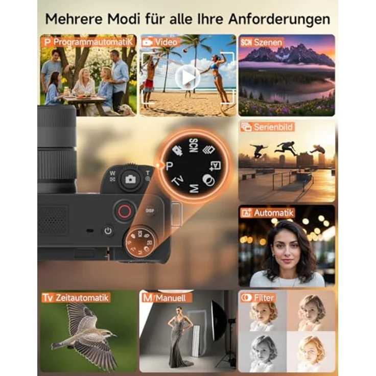 Rollei Compactline 10x, 64 MP Digitalkamera mit 4K und Flip Screen – Bild 7