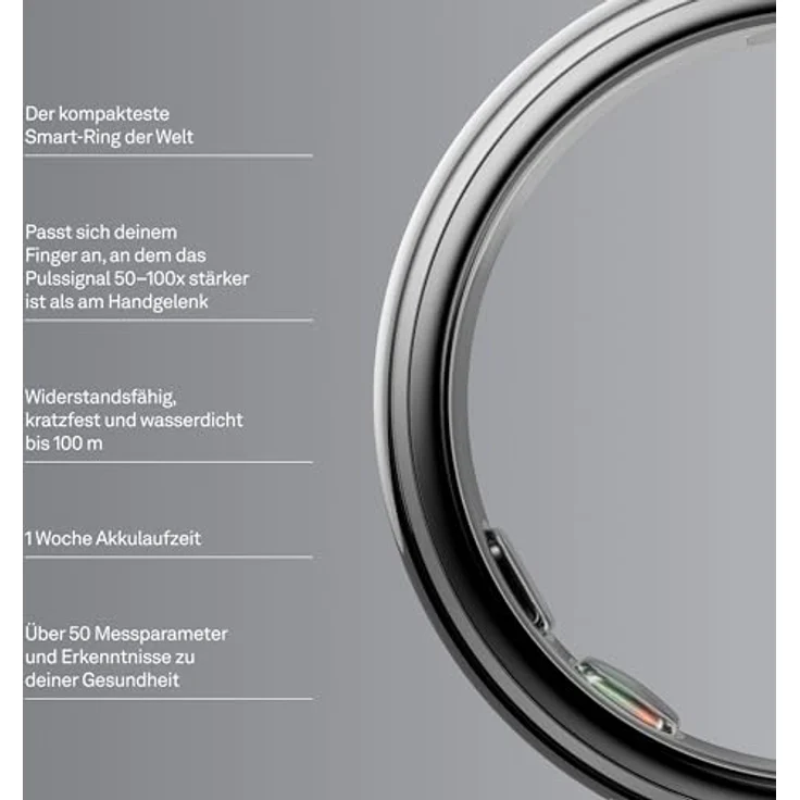 OURA Ring 5, Smart Ring in Silber, Größe 10 – Bild 2
