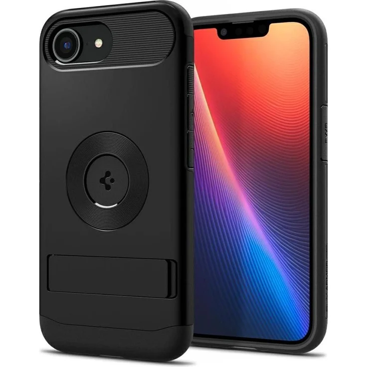 Spigen Slim Armor MagSafe Hülle für iPhone 16e, Schwarz - Schlankes Design, stossdämpfender Schutz und MagSafe-kompatibel