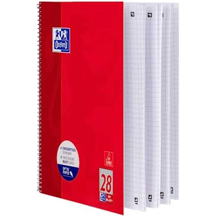 Oxford Collegeblock 384408038, A4, Innen- und Außenrand, 90 g/m², 80 Blatt, kariert – Bild 3