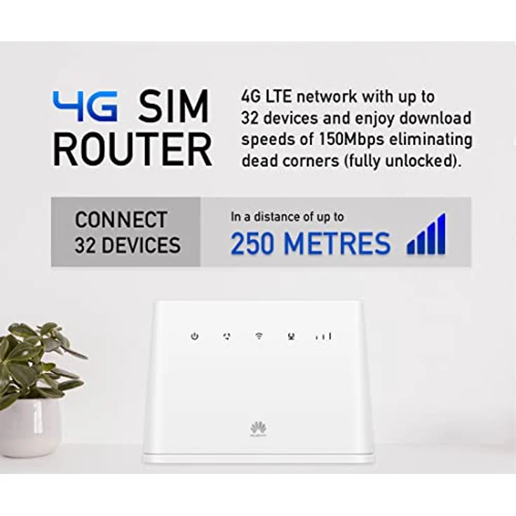 HUAWEI Mobiler WLAN-Router B311-221, CAT 4, 4G / LTE, 150 Mbit/s, entsperrt für alle Netzwerke - Weiß – Bild 3