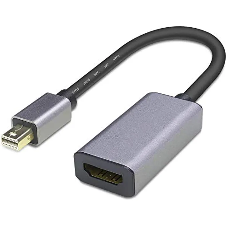 Orbsmart Mini DisplayPort 1.2a auf HDMI 2.0 Adapter, 4K@60Hz (Ultra-HD), 3D aktiv, grau/schwarz, 25cm Kabel