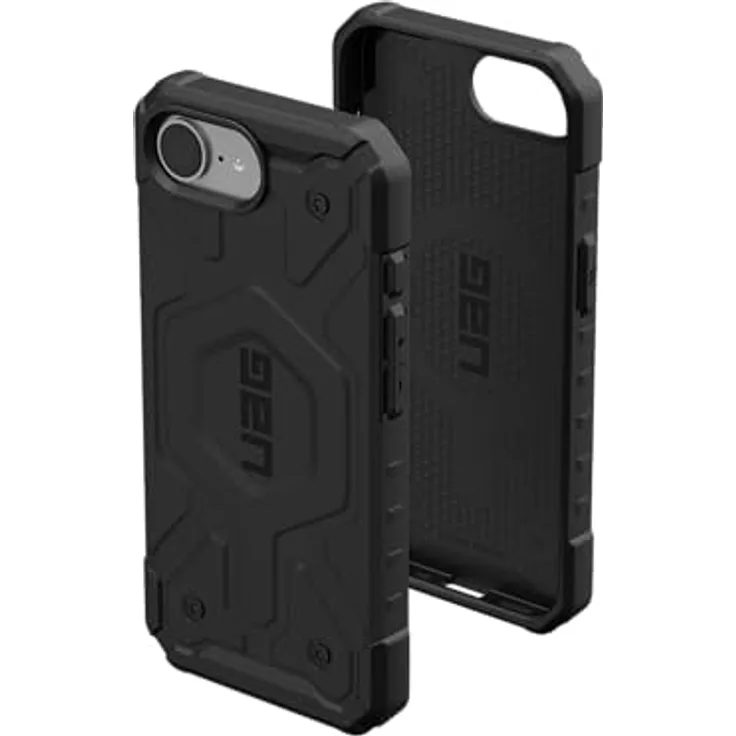 URBAN ARMOR GEAR Pathfinder MS Hülle für Apple iPhone 16E, Schwarz, Fallschutz nach Militärstandard, Wireless Charging/Magnetisches Aufladen kompatibel
