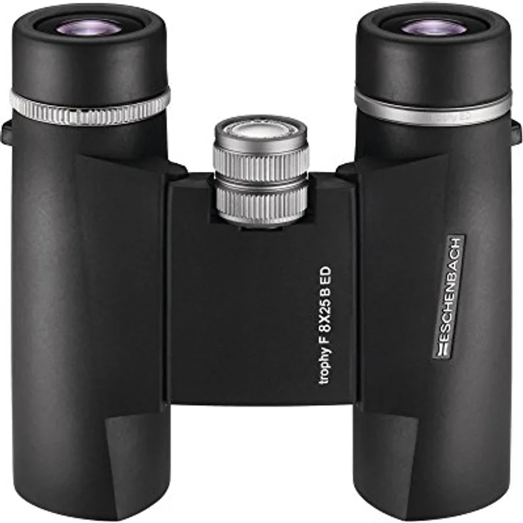 Eschenbach Optik Fernglas trophy F 8x25 ED faltbar, platzsparend, großes Sehfeld, wetterfest, schwarz
