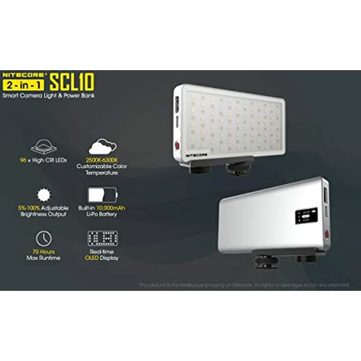 Nitecore SCL10 Kameralampe Power Bank RGB alle Lichtfarben – Bild 4