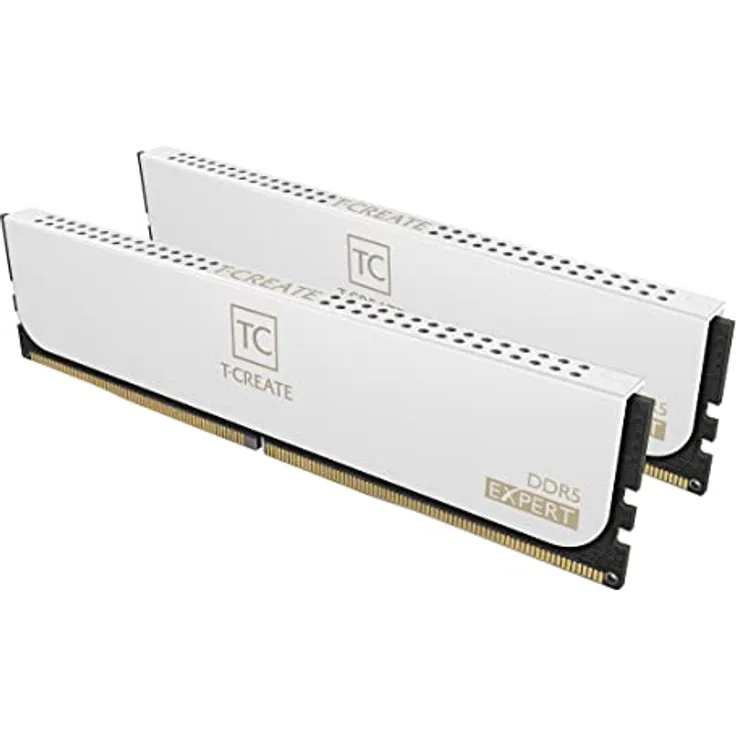 TEAMGROUP T-Create Expert Overclocking 10L DDR5 64GB Kit (2 x 32GB) 6000MHz (PC5-48000) CL34 Intel XMP 3.0 & AMD Expo Compatible Desktop Memory Module Ram White