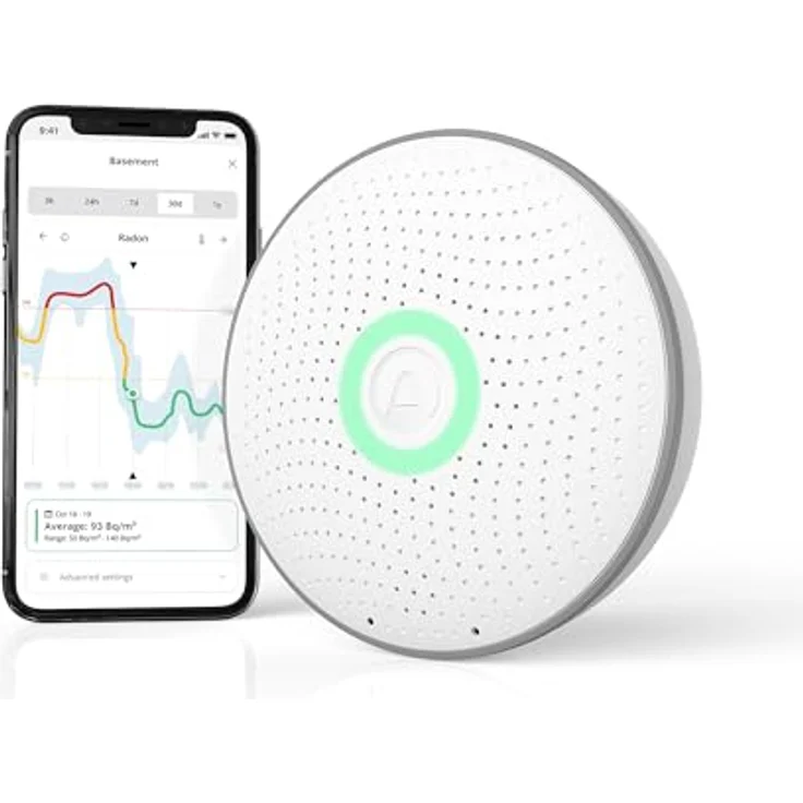 Airthings Wave 2. Generation Smart Radon Detektor mit App, batteriebetrieben, keine Laborgebühren einfach zu bedienen – Bild 2