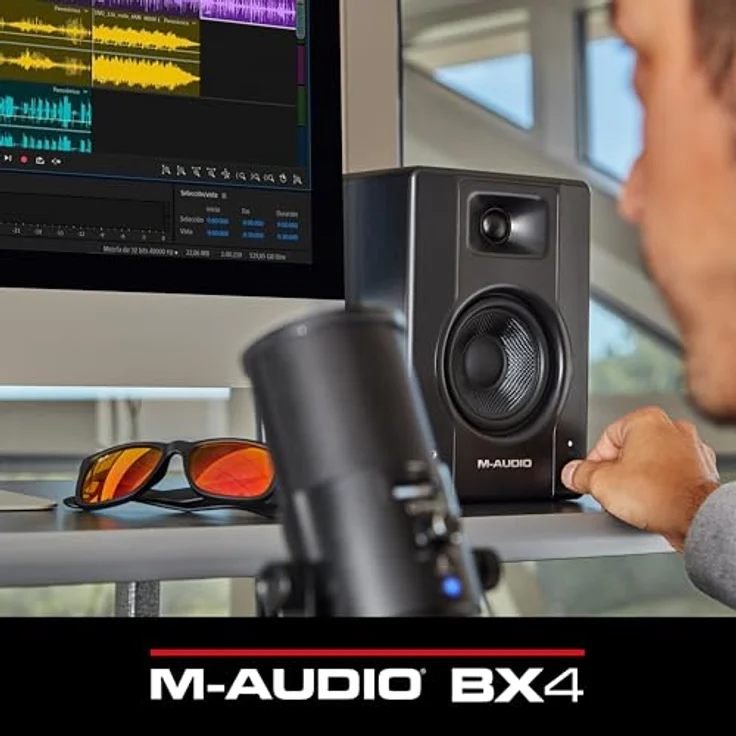 M-Audio BX4 P, 4,5" Studio Monitor Lautsprecher, 120-Watt Schwarz, Paar für Musikproduktion und Podcasting – Bild 13