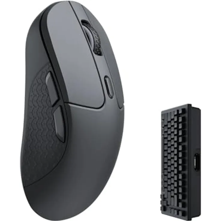 Keychron M3 (Kabellos, Kabelgebunden), Maus, Schwarz, mit Pixart 3395 Sensor und Bluetooth 5.1