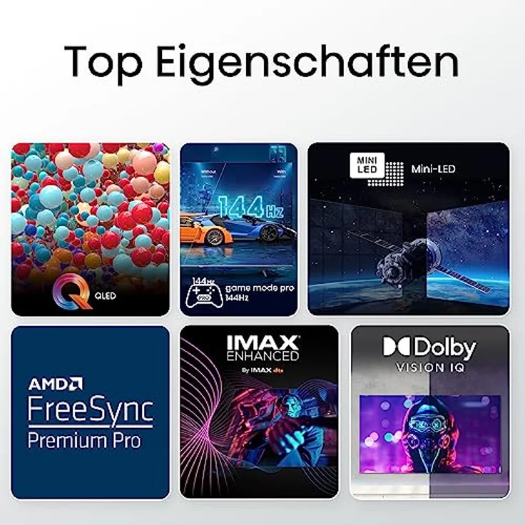 Hisense 100U7KQ (100 Zoll) Fernseher 4K Mini LED ULED HDR Smart TV, Quantum Dot, 120Hz, HDMI 2.1, Game Mode Pro, Dolby Vision IQ & Atmos, Bluetooth, Alexa Built-in, Anthrazit – Bild 3