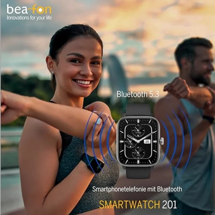 Beafon Watch 201, Black Silver Smartwatch mit Telefon-Funktion und Schrittzähler – Bild 5