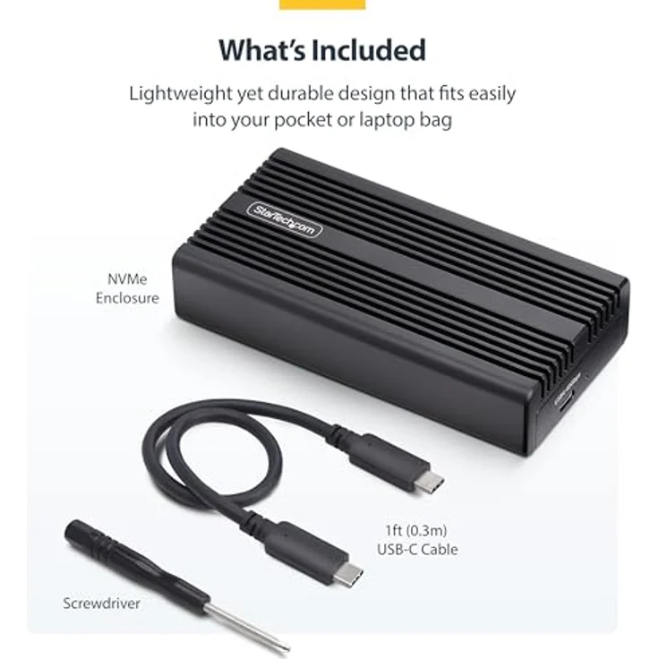 StarTech 1USB4-NVME-ENCLOSURE (M.2), ultrakompaktes USB4 Festplattengehäuse mit bis zu 3.800 MB/s, Schwarz – Bild 9