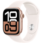 Apple Watch Series 10, 42 mm, GPS, Aluminiumgehäuse Roségold, Sportarmband Blassrosa, M/L