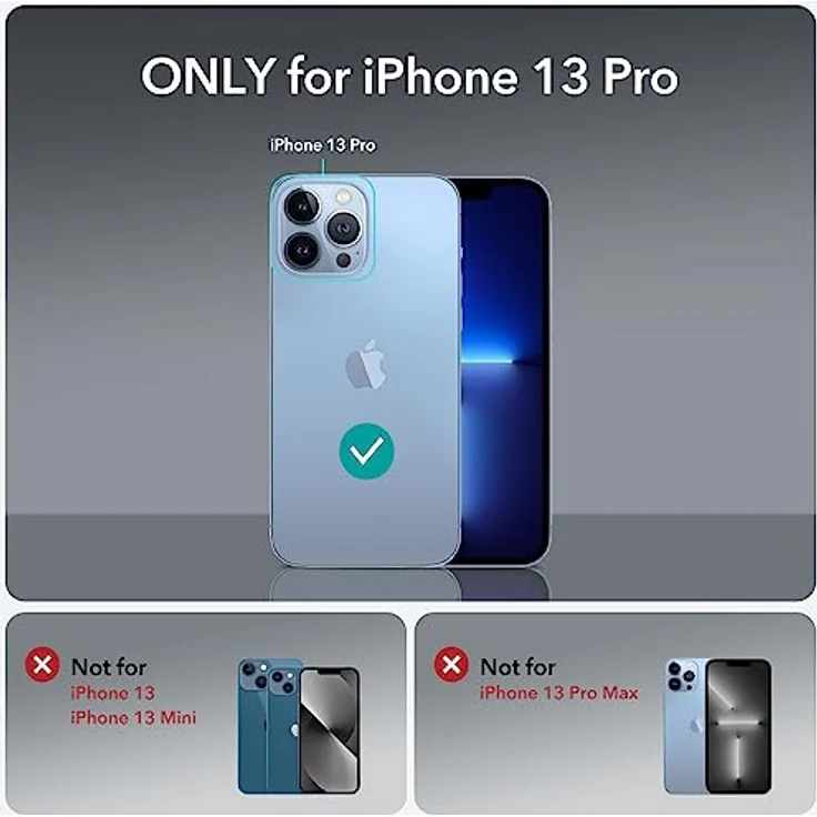 ESR iPhone 13 Pro Hülle, Classic Hybrid Magnet, Militärnorm Sturzschutz, kratzfeste Rückseite, Klares Blau, kompatibel mit MagSafe – Bild 2
