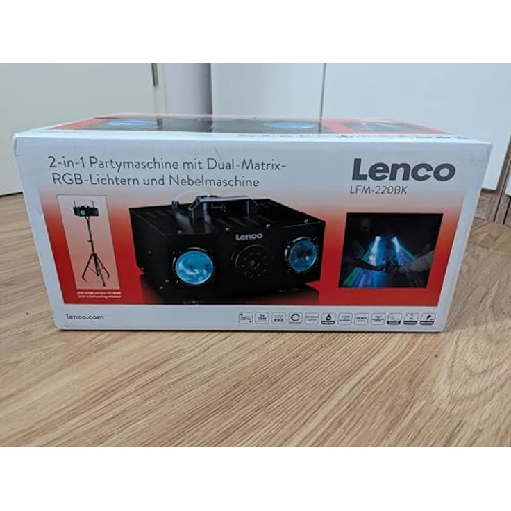 Lenco LFM-220BK, Nebelmaschine mit Dual-Matrix-RGB-Beleuchtung, 900 Watt, 1 Liter Tank, inkl. kabelloser Fernbedienung – Bild 4