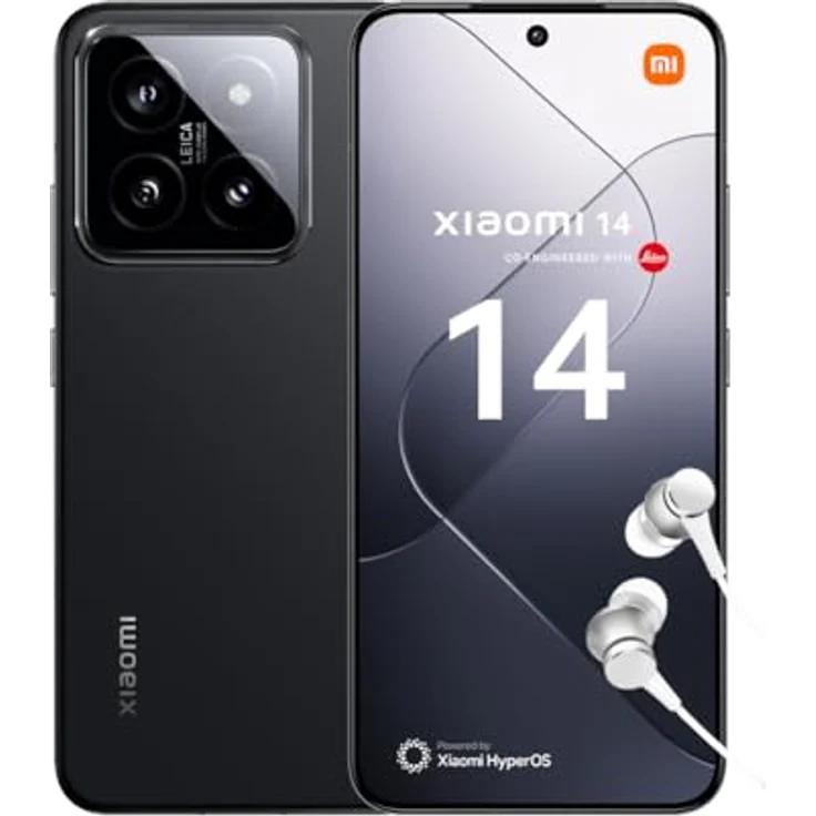 Xiaomi 14 Smartphone, 12+512GB Handy ohne Vertrag, 120Hz 6.36'' AMOLED Display, Leica Kamera, Snapdragon 8 Gen3, 4610mAh, 90W HyperCharge, Dual-SIM, Schwarz – Bild 1