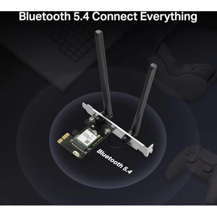 TP-Link MA70XE AX1800 PCIe WLAN/Bluetooth Adapter, Wi-Fi 6E (802.11ax), 1201 Mbit/s, Schwarz – Bild 5