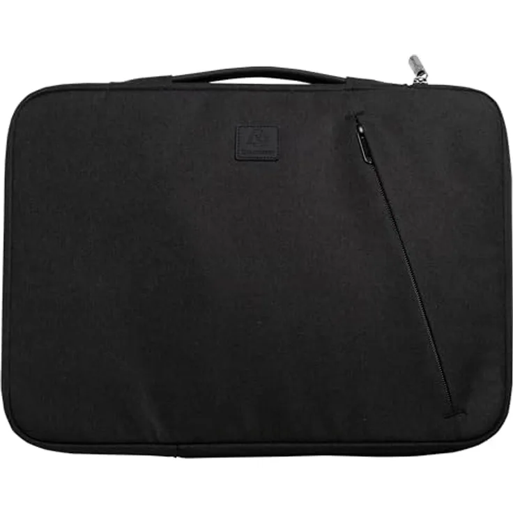Exacompta Computerhülle, Schwarz, 37 x 28 x 2,5 cm, recyceltes rPET-Polyester, für 13-14 Zoll Laptops geeignet