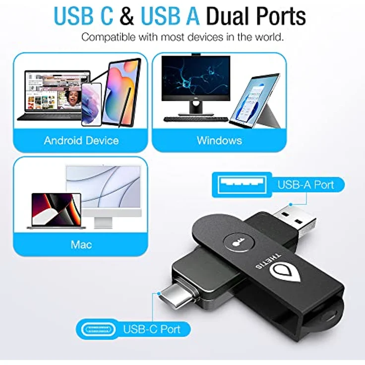 Thetis Pro FIDO2 Sicherheitsschlüssel, Zwei-Faktor-Authentifizierung, NFC Sicherheitsschlüssel, Dropbox, GitHub – Bild 2