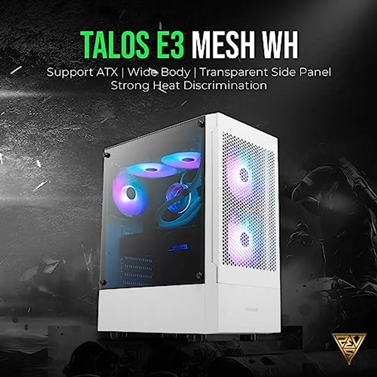GAMDIAS Talos E3 MESH Gaming Miditower, PC-Gehäuse in Weiß – Bild 2