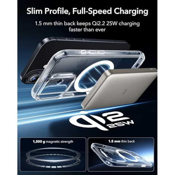 ESR Classic Hybrid HaloLock Case für Apple iPhone 17, Transparent, MagSafe-kompatibel, Militärschutz, Kamerasteuerungstaste – Bild 5