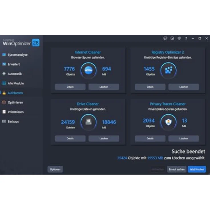 Ashampoo WinOptimizer 28 – PC Tuning Software für schnelles, schlankes und sicheres Windows | 1 Gerät, Lifetime-Lizenz, Activation Key Card – Bild 5