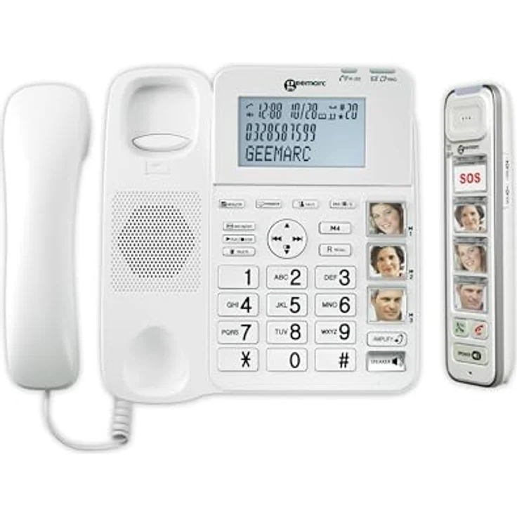 Geemarc AmpliDECT COMBI PHOTO 295 Combo Seniorentelefon schnurgebunden (+Anrufbeantworter+ ) und Zusatz-Dect-Telefon mit 4 Fototasten - Deutsche Version – Bild 2
