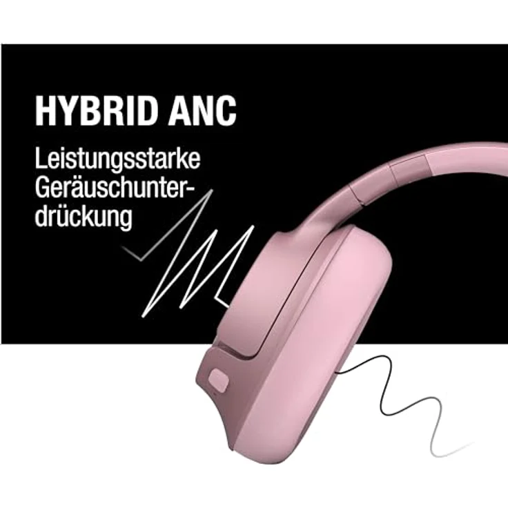 Fresh 'n Rebel Clam Fuse Bluetooth kopfhörer Over Ear mit Hybrid Active Noise Cancelling, mit ENC-Mikrofon (perfekte Anrufe), Kabellose kopfhörer mit Ambient Mode, 45h Spielzeit (Rosa) – Bild 3