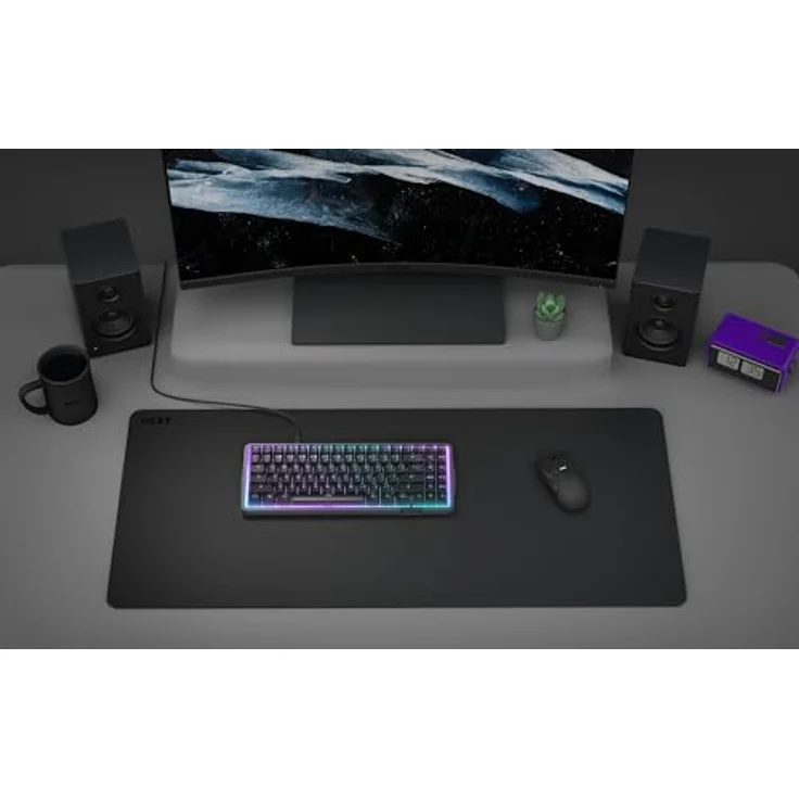NZXT Zone XXL Mauspad, Gaming-Mauspad mit Mikrogewebestoff, schwarz, 400 mm x 900 mm, rutschfeste Gummibasis, spritzwasserfest – Bild 2