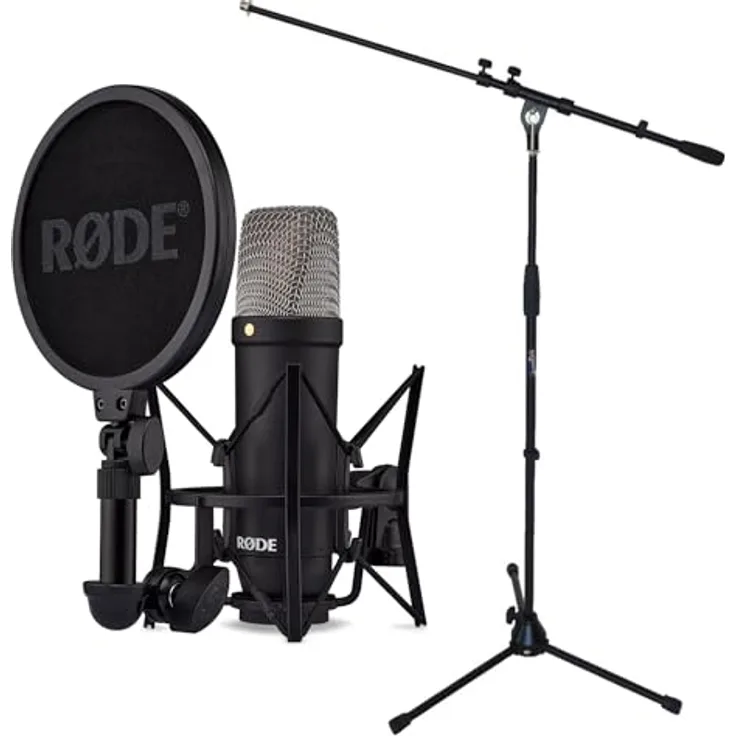 Rode NT1 Signature Black Studio-Mikrofon Kondensatormikrofon + keepdrum Mikrofonständer