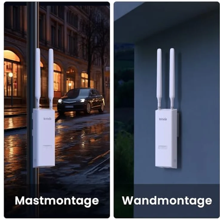 Tenda OAP1200 Outdoor Access Point, Gigabit Dualband WLAN (AC1200, IP65 wasserfest, PoE unterstützend, 1 Gigabit Port), weiß – Bild 5