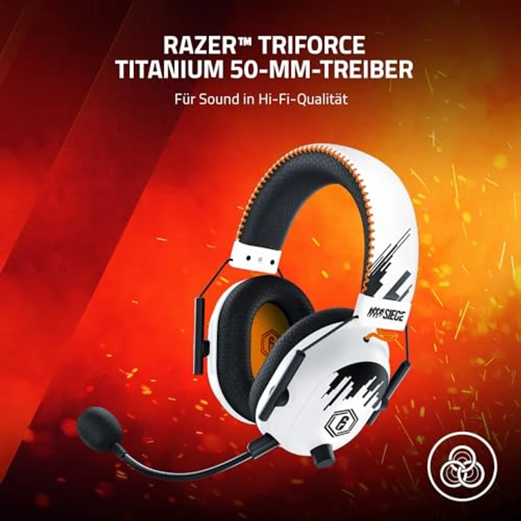 Razer BlackShark V2 PRO Special Edition Headset ohrumschließend 2,4 GHz kabellos, kabelgebunden 3,5 mm Stecker Geräuschisolierung Six Siege – Bild 5