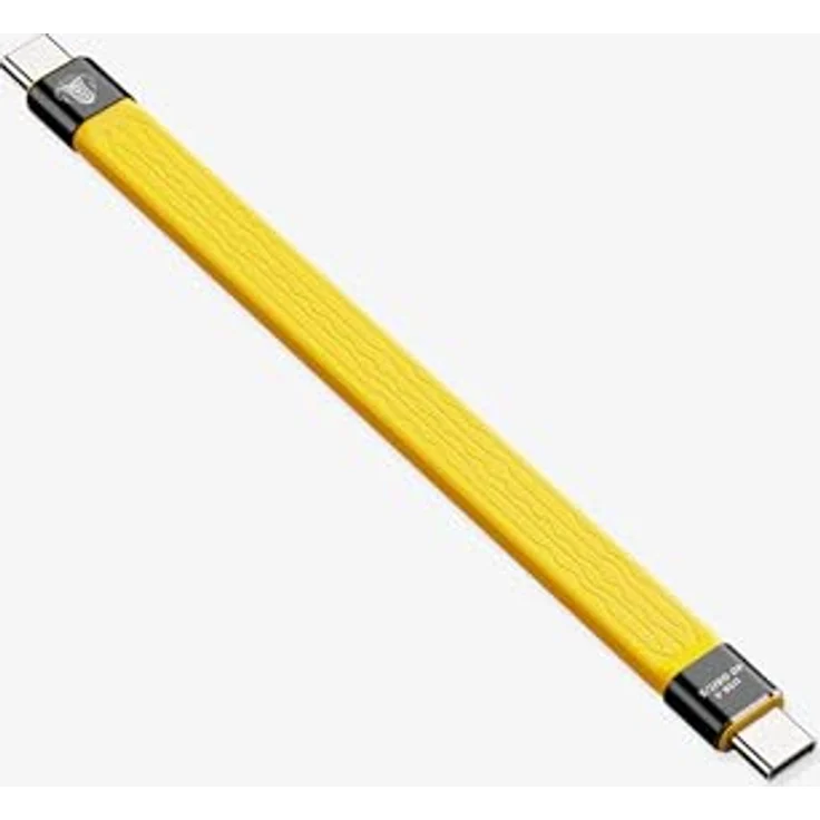 Cobra Tether USB-C auf USB-C Kabel, USB FlexPro (40 Gbit), 0,14 m, Gelb – Bild 2