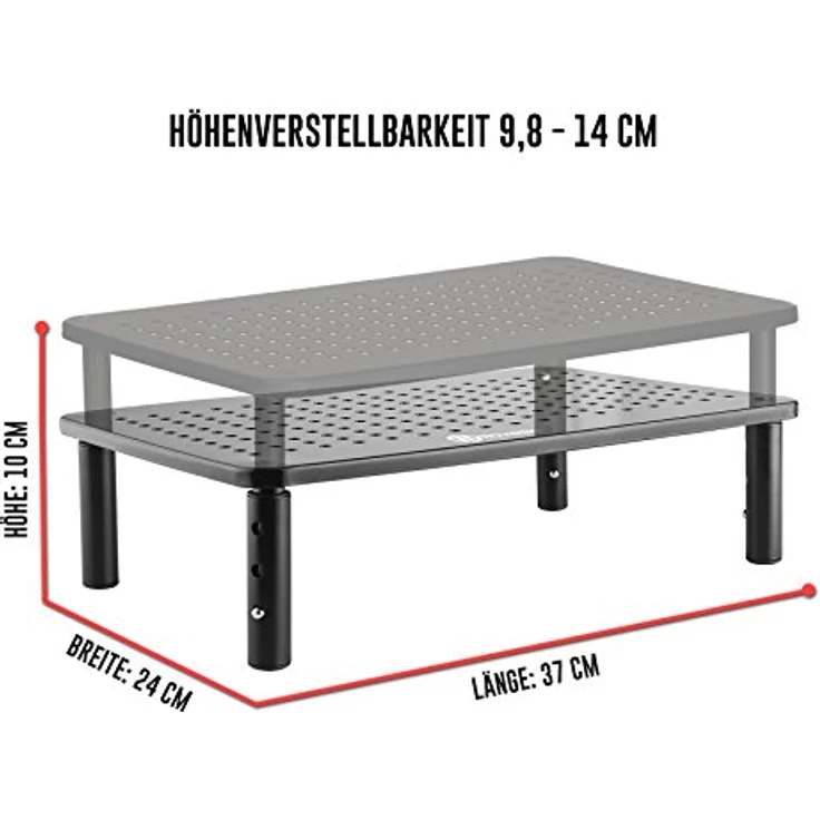 Monitorständer Metall Lochmuster 37 x 10 x 24 cm (BxHxT) – Bild 8