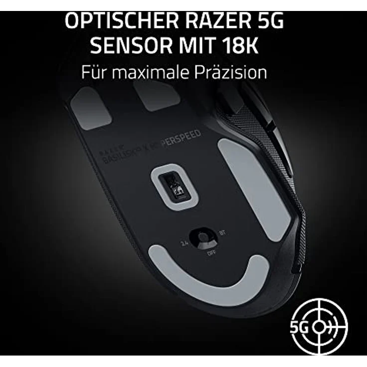 Razer Basilisk V3 X HyperSpeed - Kabellose Gaming-Maus (Ikonische Ergonomische Form mit 9 Anpassbaren Bedienelementen, HyperSpeed Wireless, 5G Advanced 18K Optical Sensor, Chroma RGB) Schwarz – Bild 5