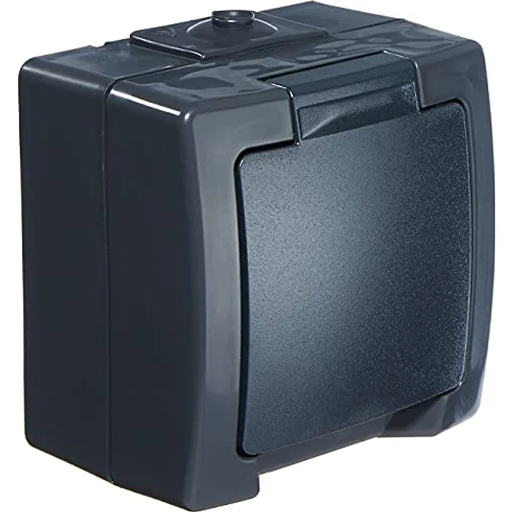 Kopp NAUTIC 1-fach Schutzkontakt-Steckdose, Anthrazit, IP44 mit Klappdeckel und erhöhtem Berührungsschutz, 16A / 250V~ – Bild 4