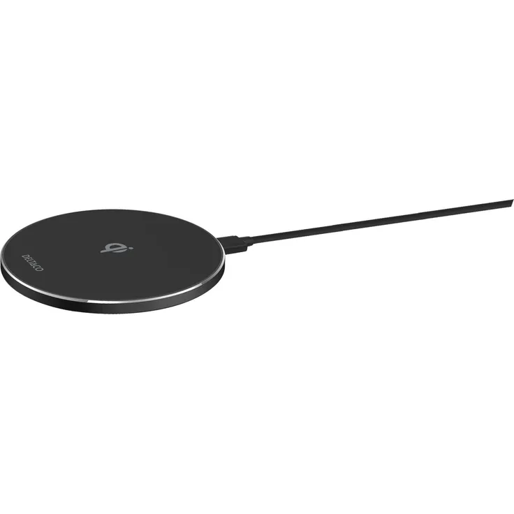 Deltaco Wireless Charger 15 W USB-C, kabelloses Ladegerät mit Übertemperatur- und Kurzschlussschutz, Schwarz