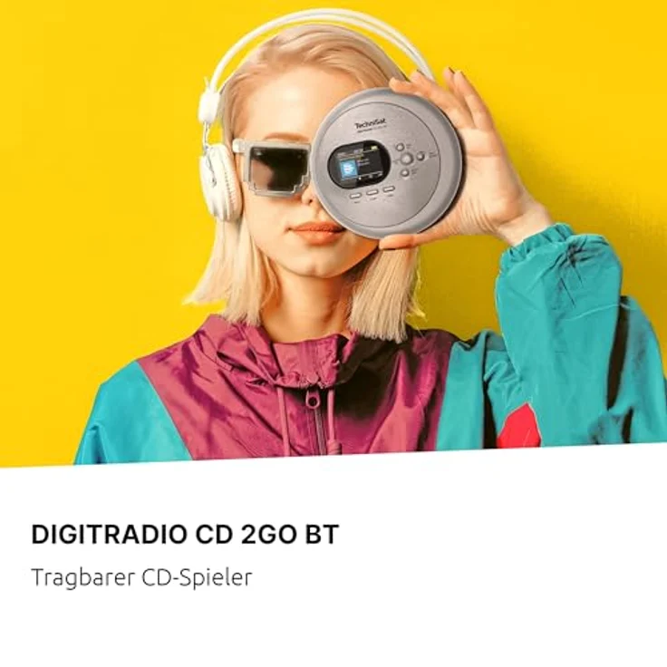 TechniSat DIGITRADIO CD 2GO BT DAB+ Digitalradio UKW Bluetooth Akku, Tragbares CD-Abspielgerät mit DAB+ und Bluetooth, Schwarz – Bild 3