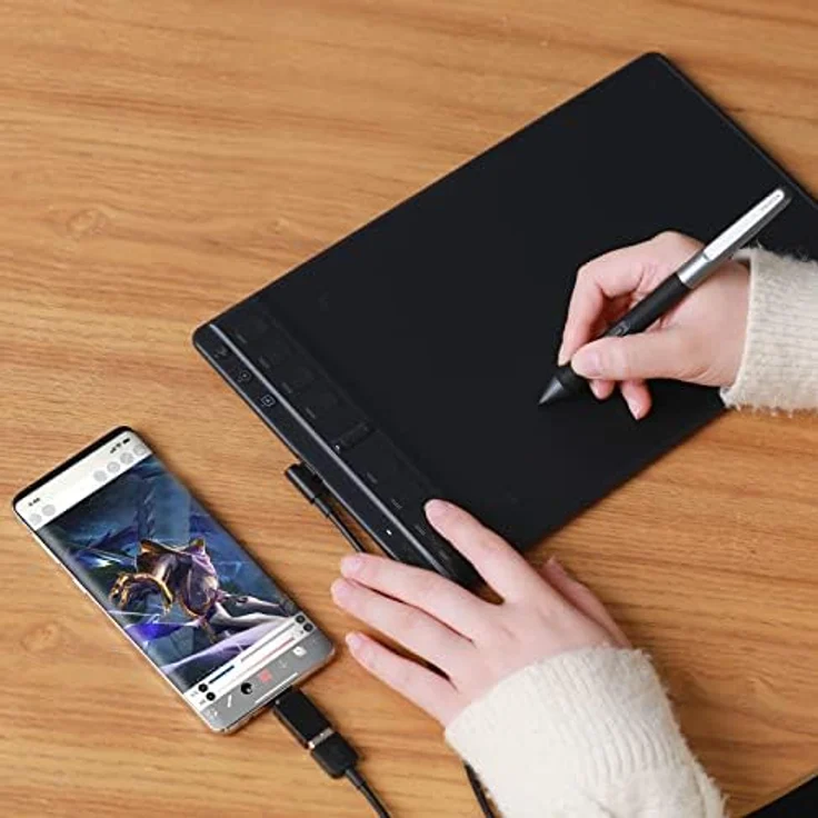 HUION Inspiroy 2M Schwarzes Grafiktablett mit erweiterter Tastenkombination und verbessertem PenTech 3.0 – Bild 3