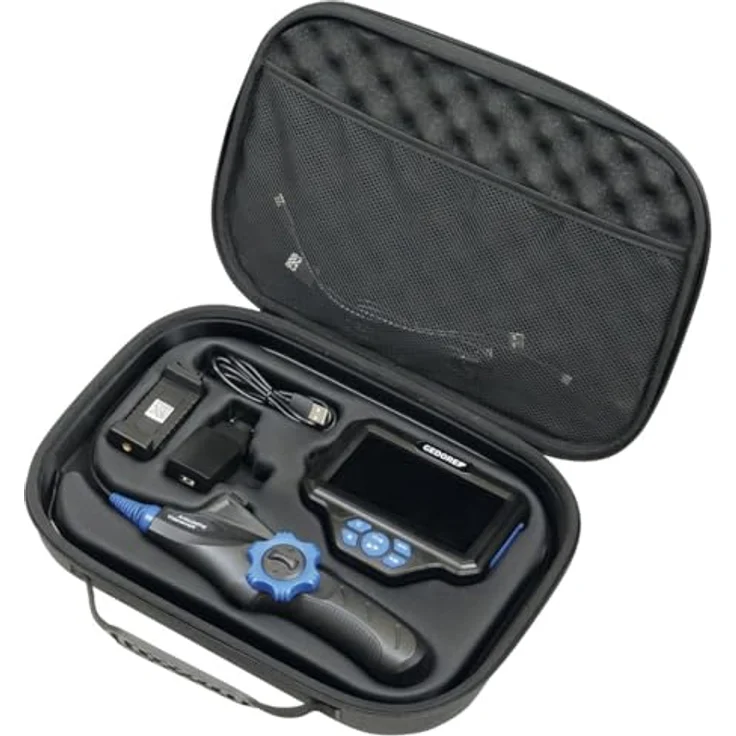 GEDORE Automotive KL-0880-10 K Mikro-Videoskop Ø 3,9 mm, hochauflösende Kamera mit 5,0“ HD Farbdisplay, 8 GB microSD, IP67, Akku 5000 mAh – Bild 1