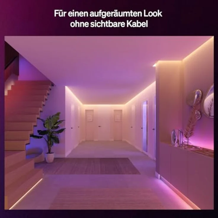 Philips Hue Flux 10 Meter LED Lightstrip-Verlängerung, Flex. Innenbeleuchtung mit Chromasync™-Farbmischung, Zuschneidbar und Sprachsteuerung – Bild 4