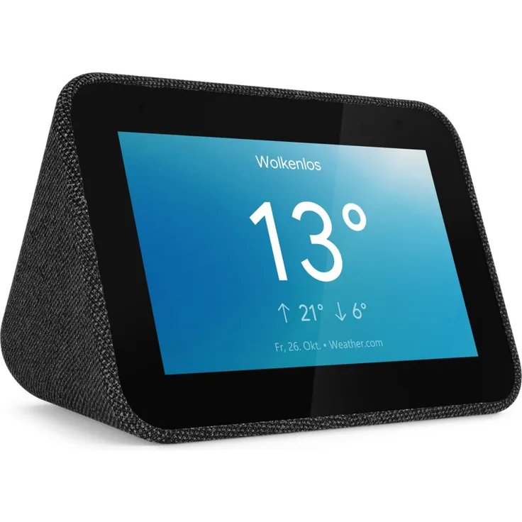 Lenovo Smart Clock mit Google Assistant, schwarz