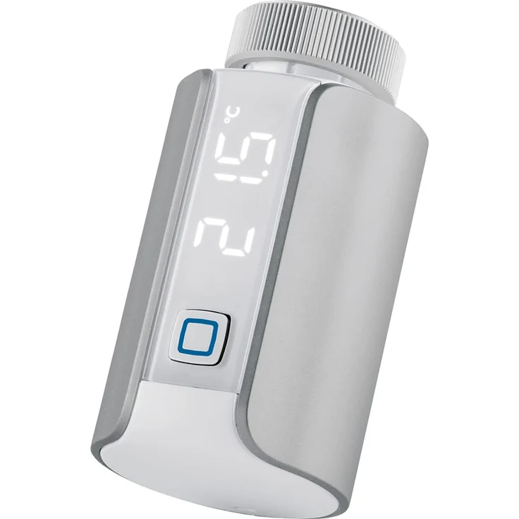 Homematic IP HmIP-eTRV-E-S Smart Home Heizkörperthermostat – Evo, digitaler Thermostat Heizung, Steuerung per App, Amazon Alexa, Google Assistant, einfache Installation, Energie sparen, silber (156650A0) – Bild 1