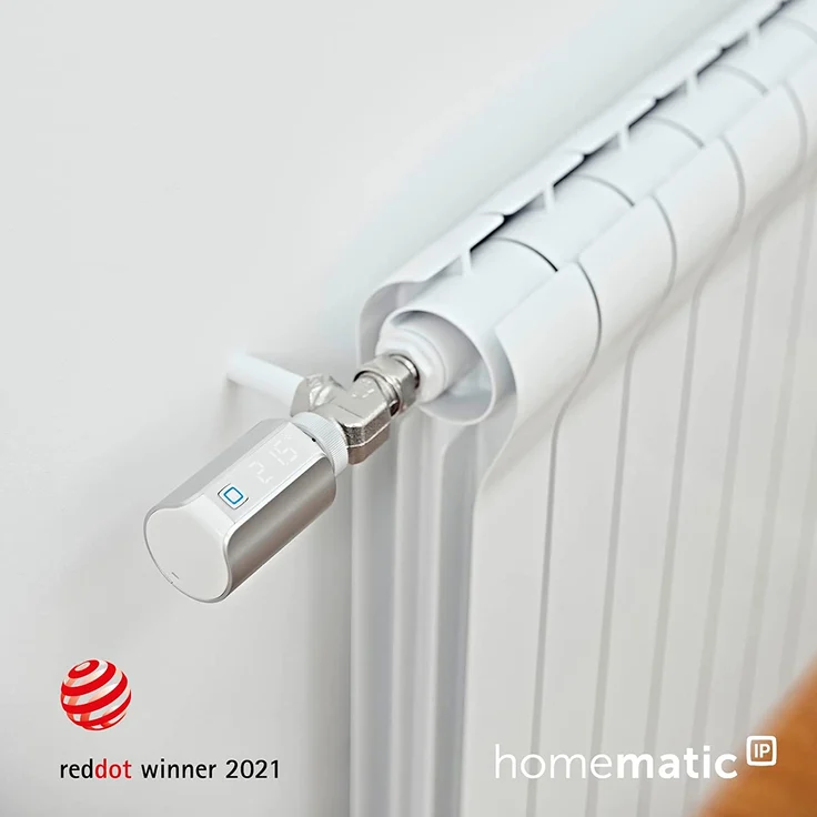 Homematic IP HmIP-eTRV-E-S Smart Home Heizkörperthermostat – Evo, digitaler Thermostat Heizung, Steuerung per App, Amazon Alexa, Google Assistant, einfache Installation, Energie sparen, silber (156650A0) – Bild 4